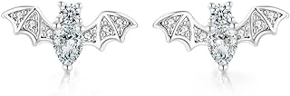 Silver Gold Plated Cute Bat Style Wedding Cocktail Party Biker Holiday Stud Earrings