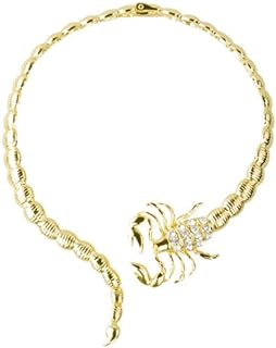 Women's Statement Sparkly Crystal Scorpion Cuff Choker Necklace Personalized Cocktail Costume Party Collar Necklace Jewelry