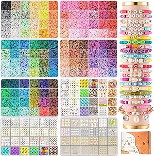 "BOZUAN Golden Preppy Bracelet Beads Kit with Shell, PVC Accents - Jewelry Making Set for Teen Girls - Featuring Unique Shapes/Designs".