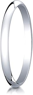 Benchmark Platinum 2mm Slightly Domed Traditional Oval Wedding Band Ring (Sizes 4-15)