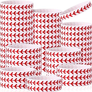 Buckle-Clasp Baseball Silicone Bracelets for Boys/Girls - Sport Themed Party Favor Wristbands