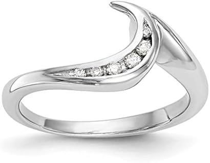 14k White Gold Women's Wedding Band, Size 7 - Adorned with 1/15 Carat White Diamonds, Indian Crafted, Hypoallergenic, Perfect for Engagement or Anniversary Gift
