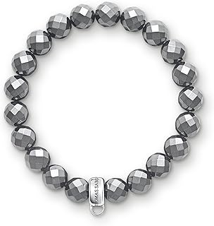 Thomas Sabo Charm-Armband aus 925 Sterling Silber für Damen, 10.01 cm, mit Karabiner oder Federring, beads Kette und Hämatit. Perfekt als Geschenk für jeden Anlass