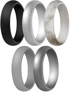 ThunderFit Women’s Silicone Wedding Rings, Rubber Engagement Bands 5.5mm Wide 2mm Thick - 1/2/3/4/5/6/7 Variety Multipack