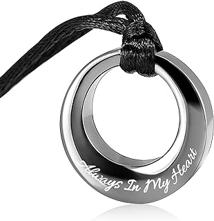 Hearbeingt Cremation Jewelry Urn Necklace for Ashes for Women Men, Circle of Life Eternity Memorial Pendant Ash Jewelry