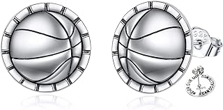 YFN Sport & Music Sterling Silver Stud Earrings with Push Back Design for Women, Men, Boys, & Girls - Sports & Music Lovers Accessory Piece