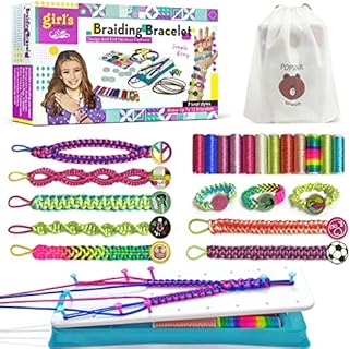 YEETIN DIY Braided Bracelet Kit in Blue, Loom Craft Set for Girls 6+, Unicorn Design - Fun Gift Idea for Creative Play