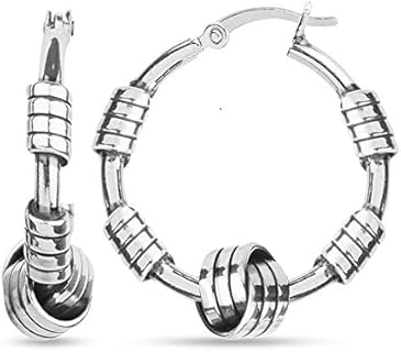 LeCalla 925 Sterling Silver Love-Knot Hoop Earrings | Italian Design Knot Earring Hoops for Women