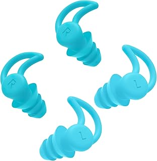 wilcractk Casque Anti Bruit en Silicone Souple et Bleu, Réduction du Bruit Quadruple, Étanche et Confortable pour Moto, Concert ou Dortoir