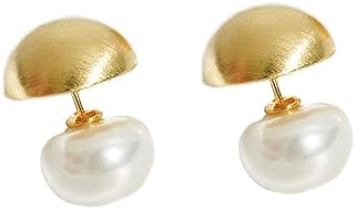 Double Sided Front Back Stud Earrings Half-ball Matte Faux Pearl Cartilage Ear Jacket Studs 2 In 1 Earring Fashion Jewelry Gifts Party