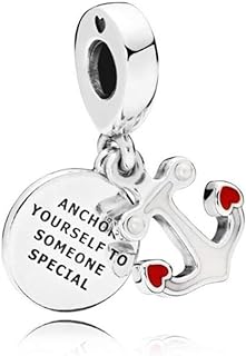 MiniJewelry Boat Ship Anchor Charm fits Pandora Moments Bracelets Women Daughter Christmas Birthday Girls Family