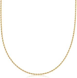 Barzel 18K Gold Plated Rope Chain Necklace - Made In Brazil