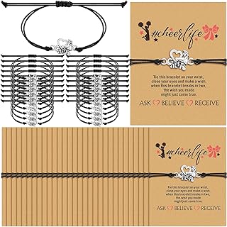 Buckle Cheerleader Charm Bracelet with Rope Chain, Ideal Cheer Team Gift for Kids & Teens, Cheerlife Wish Card Included