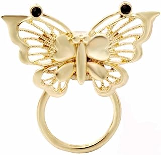Gold Butterfly Design Eyeglass Pin Brooch, Durable Zinc Alloy, Compact & Stylish Spectacle Holder for Women