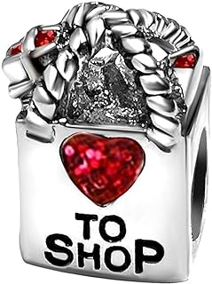 T50Jewelry To Shop Love Heart Mothers Day Red Birthstone Charms for Bracelets Wife Sister Mom Christmas Gifts
