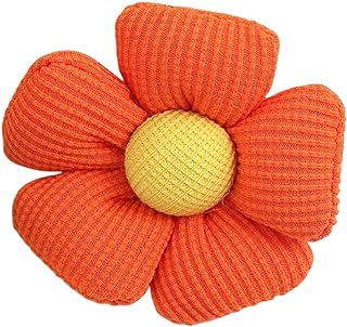 Pin Clasp Orange Sunflower Brooch with Cotton Gem - Sophisticated Floral Fashion Accessory for Women - Delicate Alloy Shawl Clip/Headpiece Design