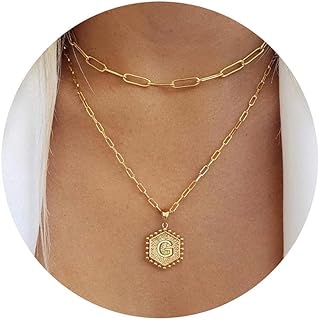 Elegant M Initial 22k Gold Choker Necklace for Women and Teen Girls - Cable Chain with No Gemstone, Personalized Design, Adjustable Length, Made from Sturdy Brass