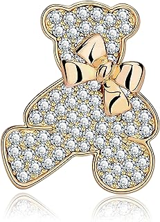 KristLand - Classical Teddy Bear Rhinestones Bowknot Brooches Cute Animal Cat Enamel Squirrel Pin Corsage Scarf Clips