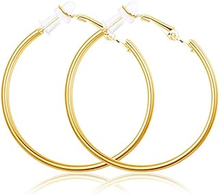 Stylish Non-piercing Zinc Gold Clip-On Hoop Earrings for Women by CSIYANJRY99