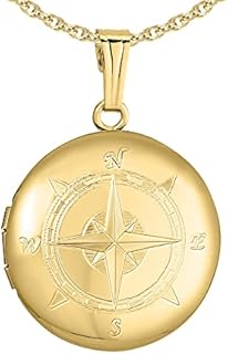 Compass Gold Filled Locket Necklace