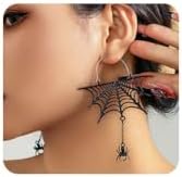 FMR Halloween Spider Web Earrings Spider Earrings Black Spider Dangle Earrings Halloween Theme Earrings Jewelry for Women and Teen Girls