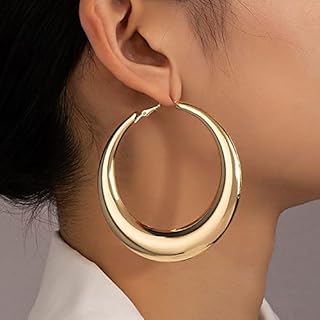 Missgrace Fashion Women Bohemian Dainty Gold Hoop Circle Statement Earrings Sexy Trendy Unique Shiny Bar Disco Earrings Set Jewelry for Women
