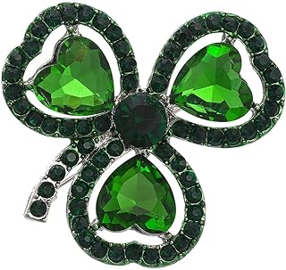 Clover Green beaded brooch clover Tho clovers Set sale of two brooches Big clover Little clover Brooch chain emerald green brooch