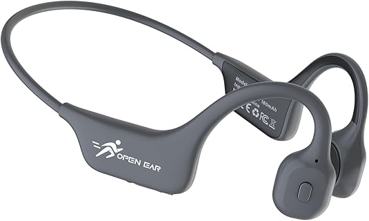 ANSTEN Écouteur Sport Bluetooth 5.3 à Conduction Osseuse, Oreille Ouverte, avec Micro, Charge Rapide USB-C et Résistance IPX5, Idéal pour Adultes et Enfants