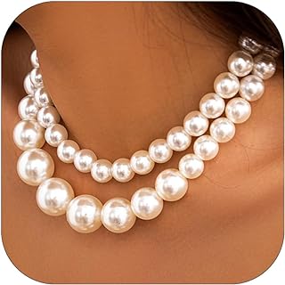 Lobster Clasp Chunky Pearl Necklace with Cuban Chain, Perfect Gift for Women, Mermaid Tear Design