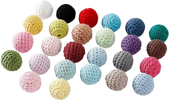 20 Pcs 16mm Wooden Crochet Beads Ball Craft Beads Loose Beads Bulk for Jewelry Making Necklace Bracelet DIY