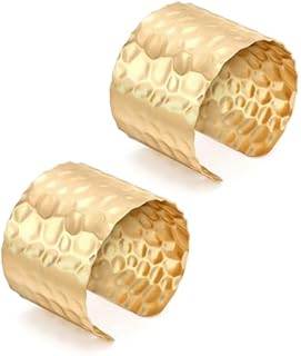 2 Pcs Cuff Bangle Bracelet for Women Open Wide Wire Bracelets Gold Wrist Cuff Wrap Bracelet