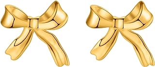 LOVPEPY Classic Bow Earrings for Women 925 Sterling Silver Delicate Ribbon Bow Stud Earrings to Daughter Girls Cute Bowknot Earrings Birthday Christmas Mother’s Day Graduation Jewelry Gifts