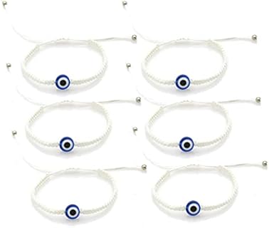 5-6 Pcs Evil Eye String Kabbalah Bracelets Hamsa Hand Hand-Woven Adjustable Red Rope Cord Thread Braided Bracelet Fatima Hand Ancient Friendship Charm Anklet for Protection and Luck Women Girl Jewelry