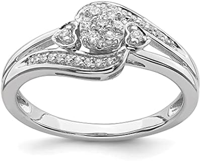 Cushion Cut Lab Grown White Diamond Cluster Engagement Ring in 10K White Gold for Women, Size 6 Indian-Design