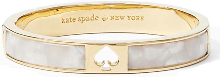 Kate Spade New York 'Hole Punch Spade Hinge Bangle' Pearl Bracelet
