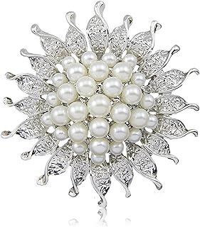 Sisslia Birthstone Brooch Pearl Brooch Gold Brooch Butterfly Brooches for Women Vintage Brooches for Women Rhinestone Pins Mother's day Gift Valentine's Day