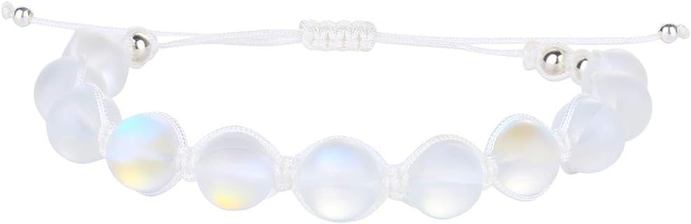 Lobster Claw Clasp Moonstone Bead Bracelet with Bead Chain Design for Women - KELITCH Bohemian Beach Handmade Bracelet