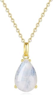 COAI 925 Sterling Silver Teardrop Moonstone Necklace for Women Girls, Healing Crystal Necklace, New Job Gifts/Birthday Gifts/Graduation Gifts For Her