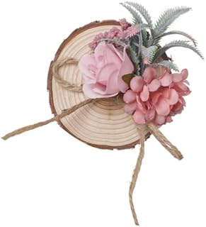 1pc Ring Pillow Retro Decor Wooden Tray Wedding Favors Garland Decor Ring Bearer Basket Wood Trays Wood Decor Wedding Ring Engagement Ring Flower Girl Ring Setting Cloth Pink