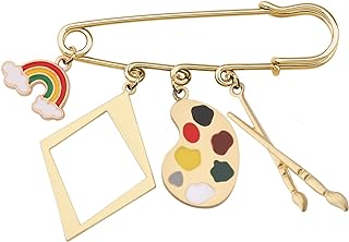 Artist Palette Pin Brooch with Alloy Gem & Pin Clasp for Art Teachers, Friends & Family - Artistic Design