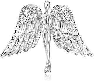 Women's Crystal Flying Wings Angel Brooch Pin Lapel Pin Costume Jewelry Silver Tone