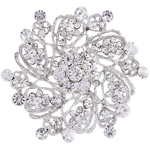 EVER FAITH Wedding Corsage Jewelry Austrian Crystal Elegant Flower Wreath Brooch Pin for Women