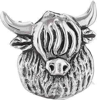 Toucan of Scotland Sterling Silver Highland Cow Pin Brooch Scottish Jewelry Gift
