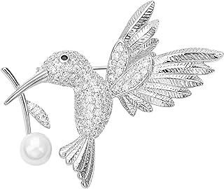 Lovely Crystal Flying Hummingbird Brooch Pins Suit Lapel Pin Antique Gold Bird Collar Pins Badge Jewelry for Men Women