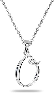 B. BRILLIANT Initial Necklaces for Women Sterling Silver Personalized Alphabet Letter Name Script Pendant Necklace for Women Girls, A-Z