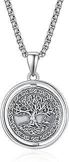 Tree of Life Pendant Necklace/925 Sterling Silver Family Tree Necklace with 22"+2" Stainless Steel Chain Yggdrasil Jewelry as Gift for Men Women