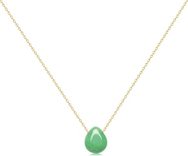 Lobster-Claw Clasp Jade Teardrop Necklace for Women, Gold-Plated Stainless Steel Cable Chain, Ideal Gift for Special Occasions, Stunning Carnelian Bead Accent