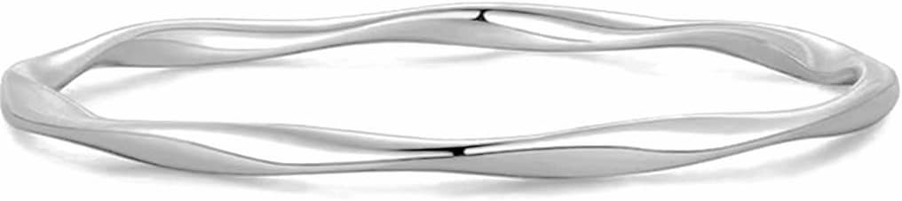 Jude Jewelers Stainless Steel Twisted Style Classic Simple Plain Stackable Bangle Bracelet