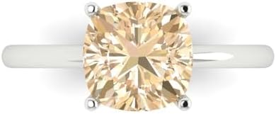 Clara Pucci Cushion Cut Genuine Natural Morganite 14K White Gold Engagement Ring for Women, Classy Design