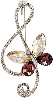 Butterfly Music Note Rhinestones Brooches Lapel Pin Delicate Sparkly Crystal Musical Pins Dress Suit Shirt Scarf Jackets Hat Bag Brooch for Women Men Girls Musician Clothes Accessories Party Jewelry Gifts